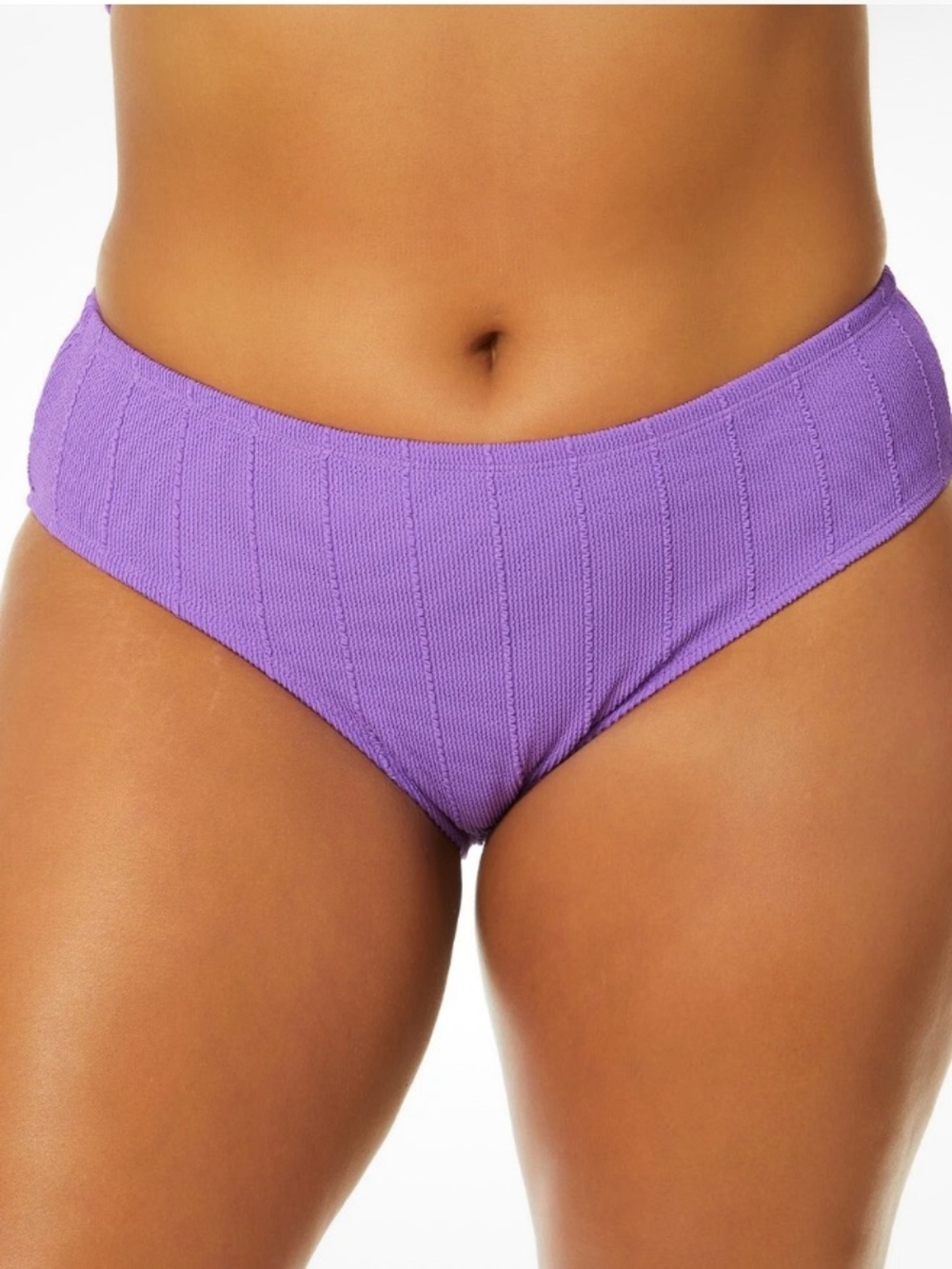 Salt + Cove Purple Popcorn Ribbed Mid-Rise Bikini Bottoms swimsuit XL